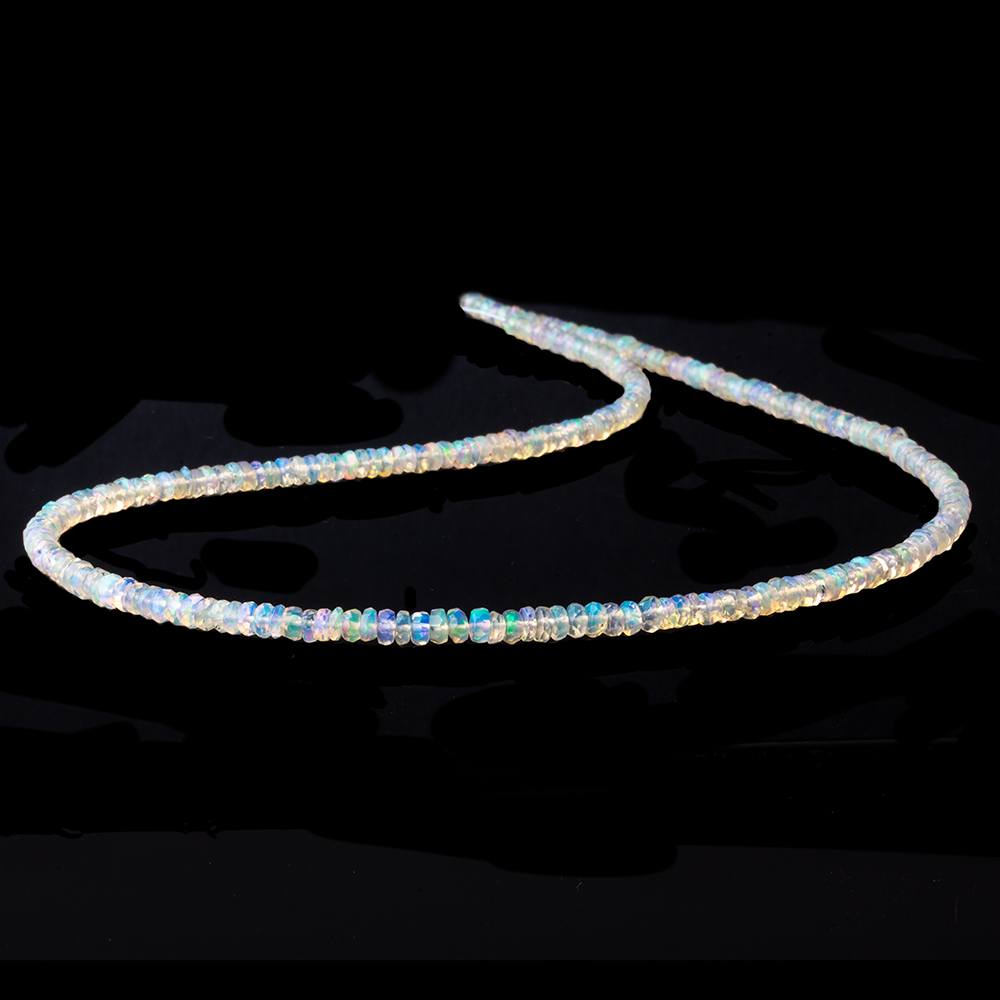 3.5mm Ethiopian Opal faceted rondelles 17.5 inch 260 beads - Beadsofcambay.com