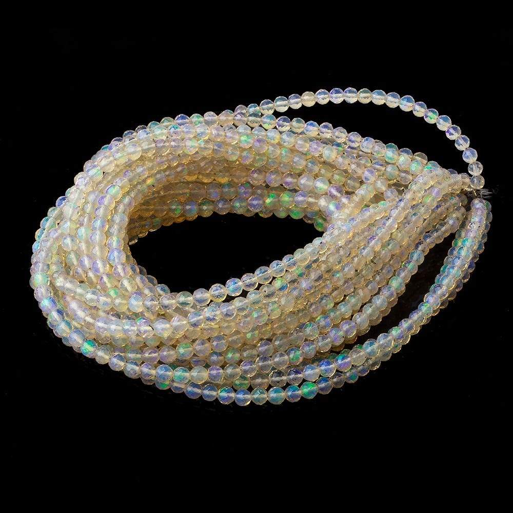 3.5mm Ethiopian Opal micro faceted round beads 17 inch 123 pieces AAA - Beadsofcambay.com