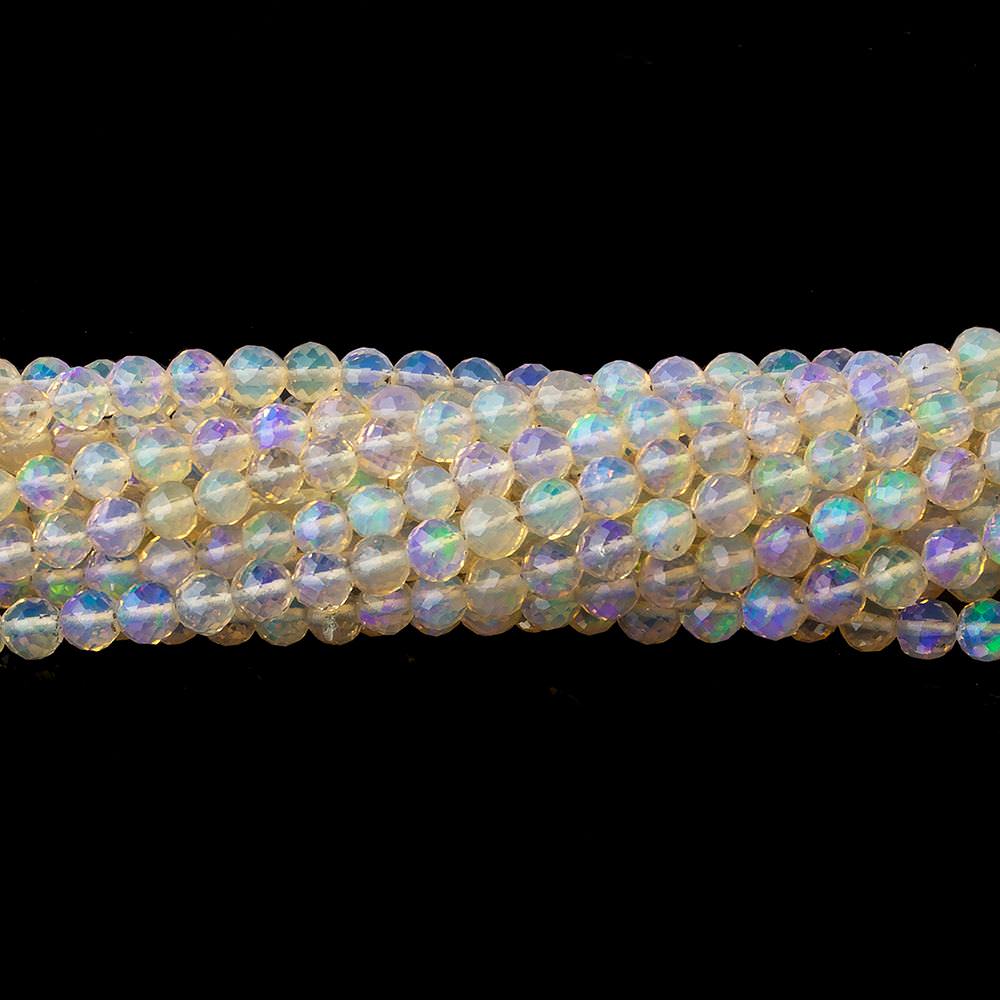 3.5mm Ethiopian Opal micro faceted round beads 17 inch 123 pieces AAA - Beadsofcambay.com