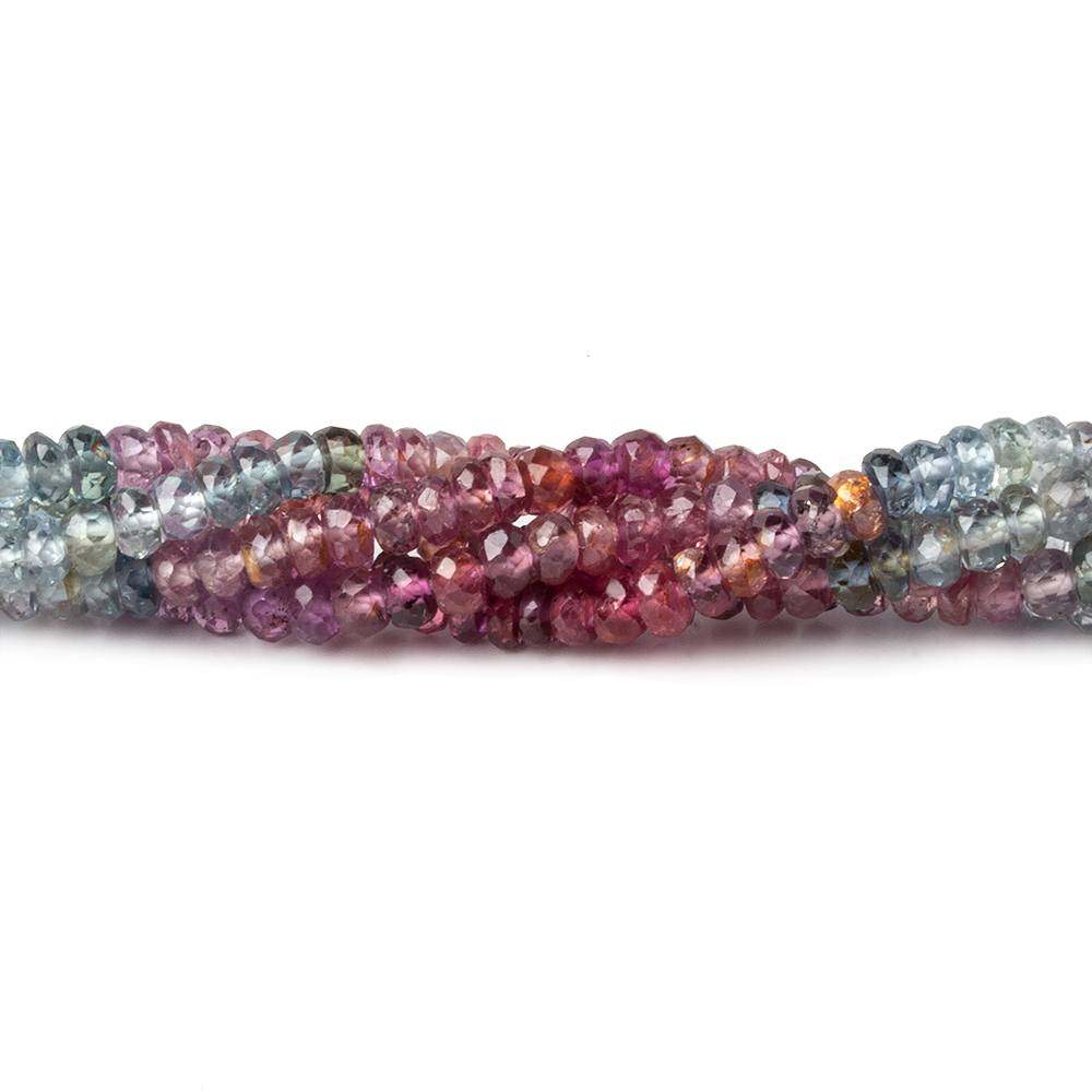 3.5mm Fancy Sapphire faceted rondelle 14 inches 171 Beads - Beadsofcambay.com