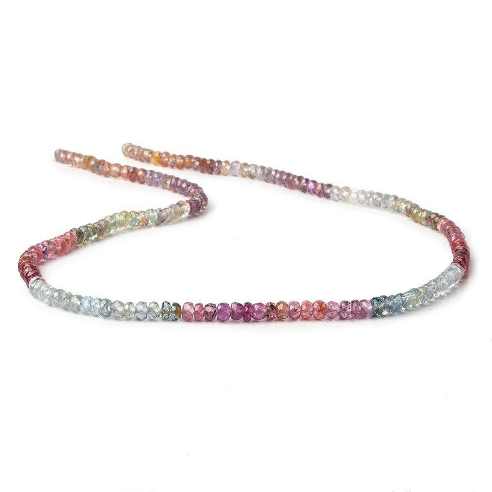 3.5mm Fancy Sapphire faceted rondelle 14 inches 171 Beads - Beadsofcambay.com