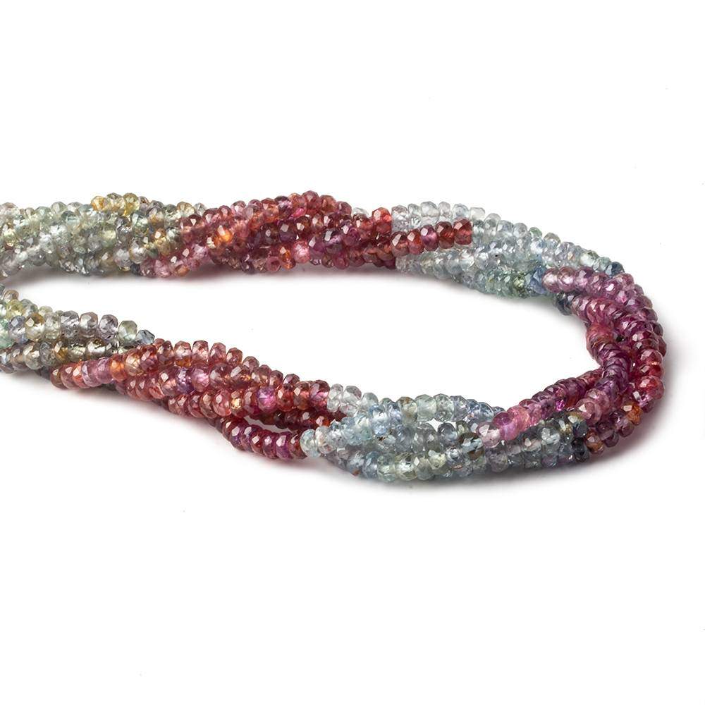 3.5mm Fancy Sapphire faceted rondelle 14 inches 171 Beads - Beadsofcambay.com
