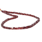 3.5mm Garnet Plain Cube Beads 16 inch 120 pieces - Beadsofcambay.com