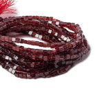 3.5mm Garnet Plain Cube Beads 16 inch 120 pieces - Beadsofcambay.com