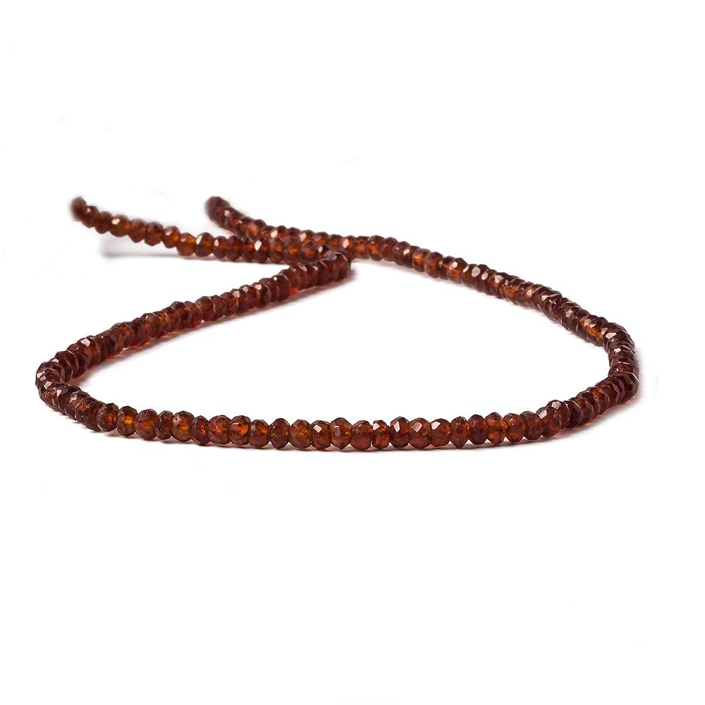 3.5mm Hessonite Garnet faceted rondelle beads 13 inch 135 pieces - Beadsofcambay.com