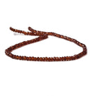 3.5mm Hessonite Garnet faceted rondelle beads 13 inch 135 pieces - Beadsofcambay.com