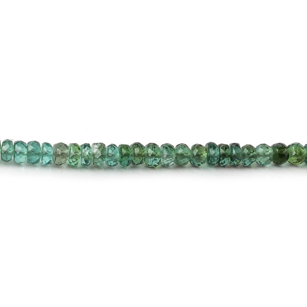 3.5mm Indicolite Blue & Chrome Green Tourmaline faceted rondelles 17 inch 190 pieces AA - Beadsofcambay.com