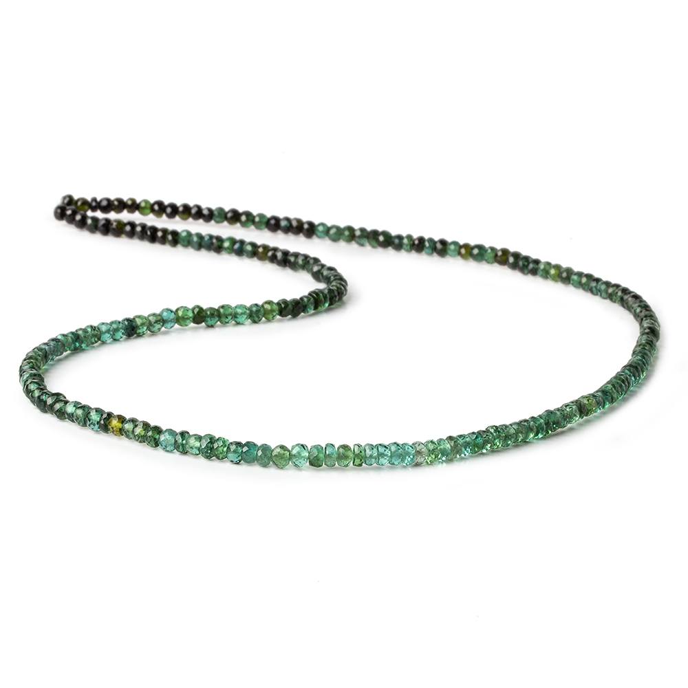 3.5mm Indicolite Blue & Chrome Green Tourmaline faceted rondelles 17 inch 190 pieces AA - Beadsofcambay.com