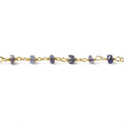 3.5mm Iolite faceted rondelle Vermeil Chain by the foot 40 pieces - Beadsofcambay.com