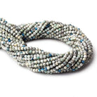 3.5mm K2 Azurite Granite "K2 Jasper" micro faceted rounds 12.5 inch 97 beads - Beadsofcambay.com
