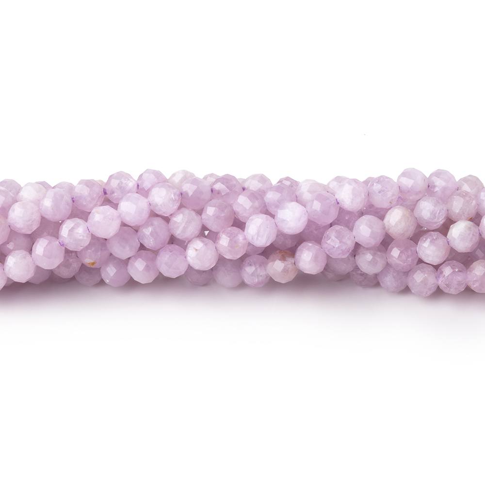 3.5mm Kunzite Micro Faceted Round Beads 12.5 inch 93 pieces - Beadsofcambay.com
