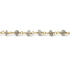 3.5mm Labradorite faceted rondelle Vermeil Chain by the foot - Beadsofcambay.com