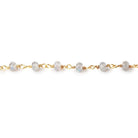 3.5mm Labradorite Micro Faceted Rondelles on Vermeil Chain by the Foot 38pcs - Beadsofcambay.com