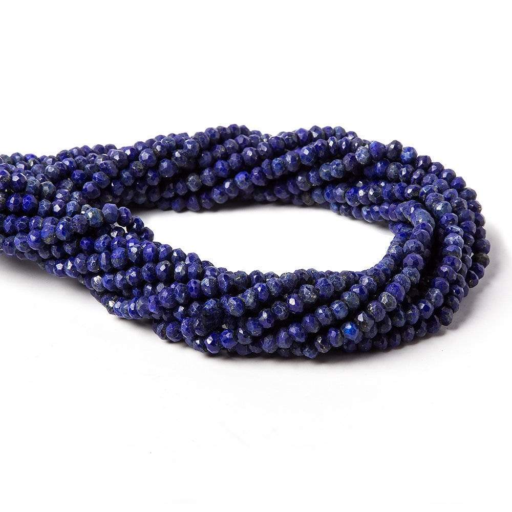 3.5mm Lapis Lazuli Faceted Rondelle Beads 13 inch 116 pieces - Beadsofcambay.com