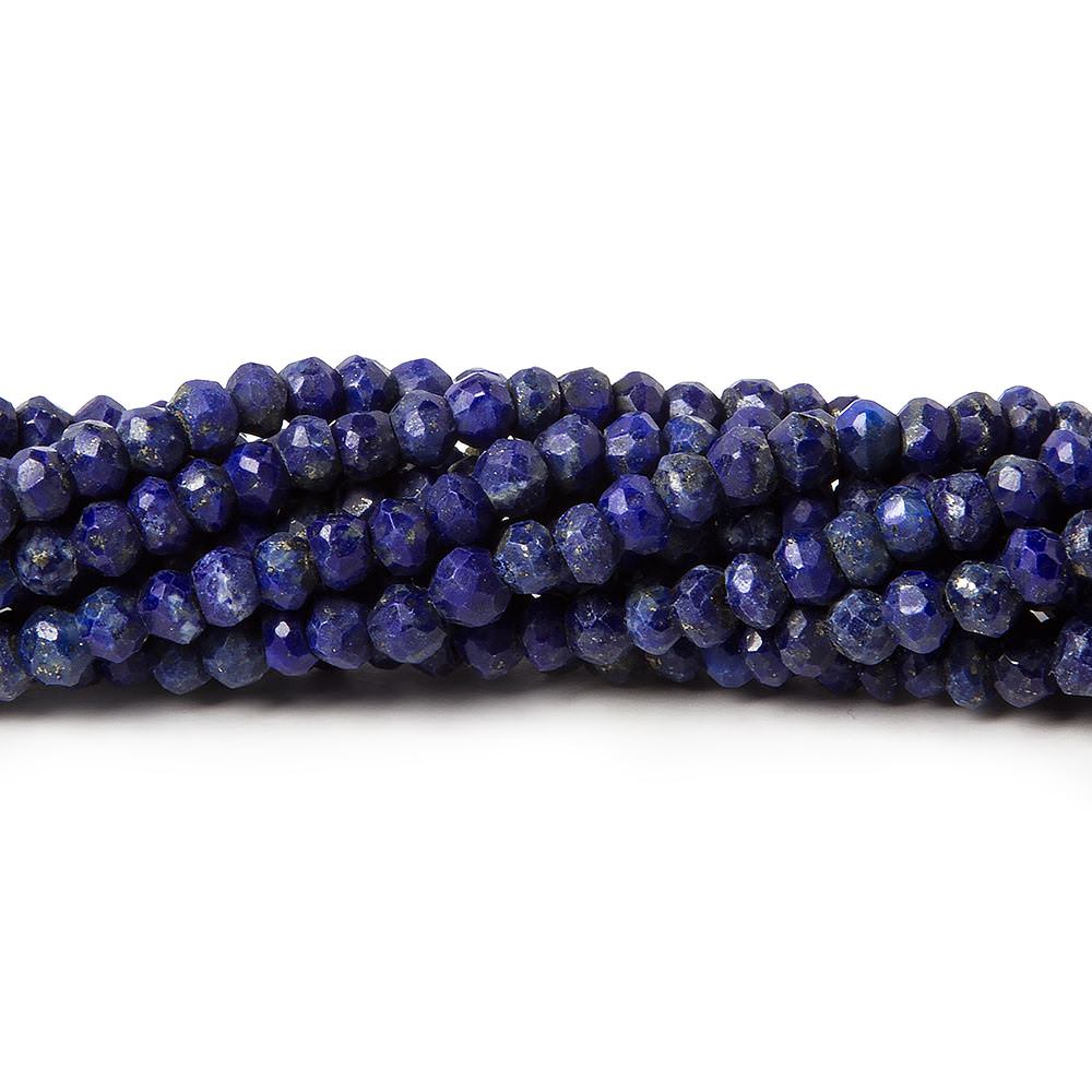 3.5mm Lapis Lazuli Faceted Rondelle Beads 13 inch 116 pieces - Beadsofcambay.com