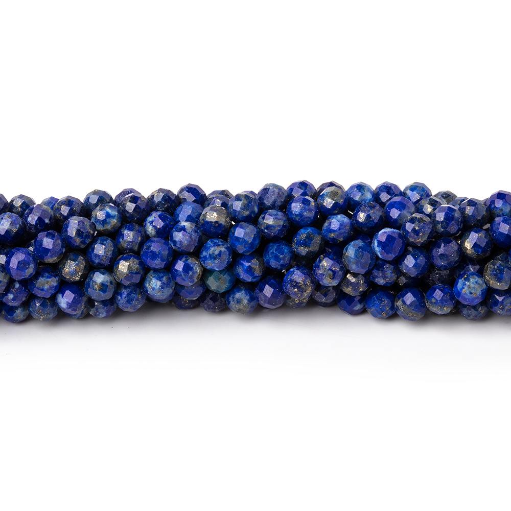 3.5mm Lapis Lazuli Micro Faceted Round Beads 12.5 inch 90 pieces - Beadsofcambay.com