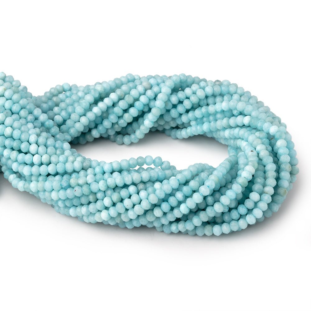 3.5mm Larimar Micro Faceted Rondelle Beads 12 inch 108 pieces - Beadsofcambay.com