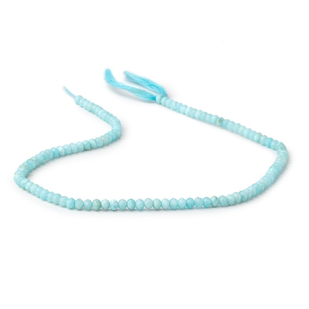 3.5mm Larimar Micro Faceted Rondelle Beads 12 inch 108 pieces - Beadsofcambay.com