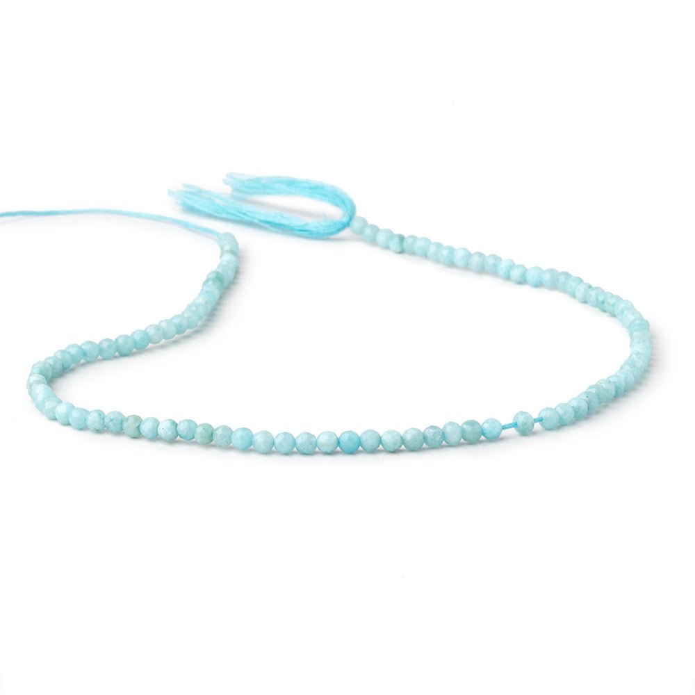 3.5mm Larimar Micro Faceted Round Beads 12.5 inch 96 pieces - Beadsofcambay.com