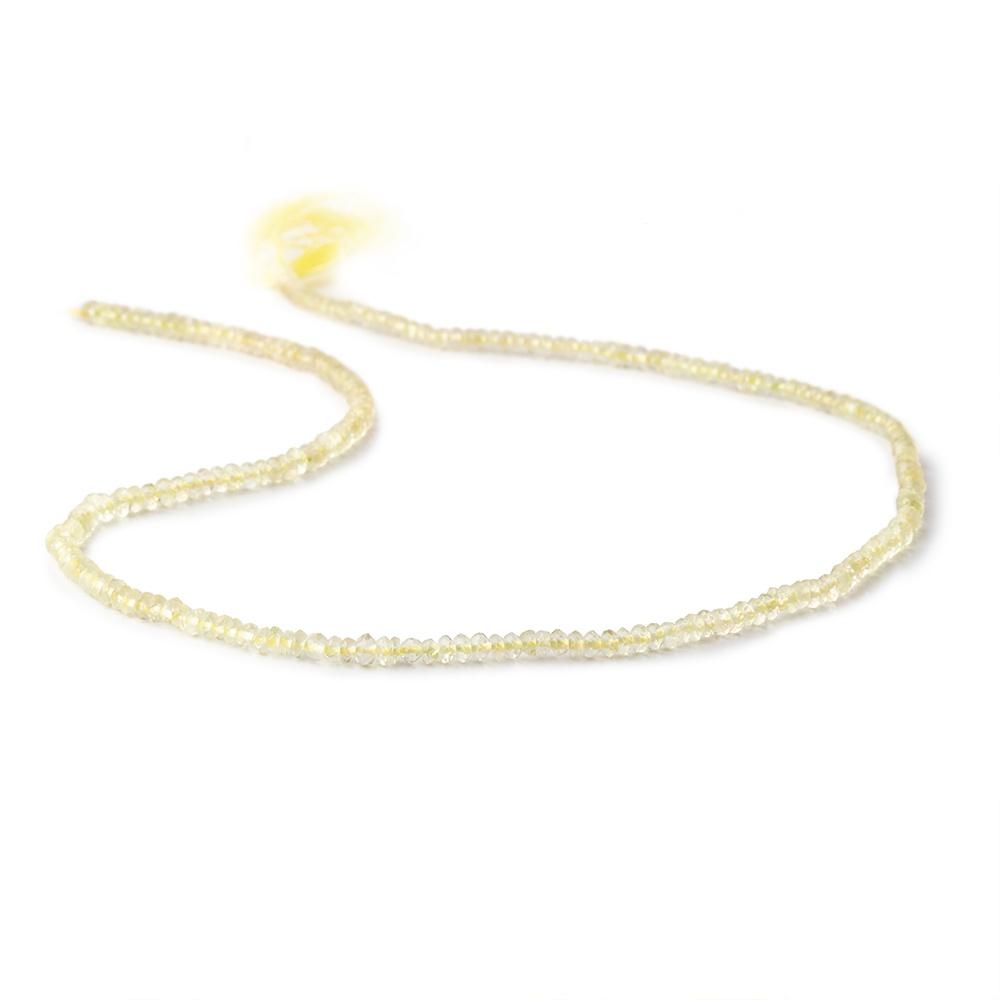 3.5mm Lemon Quartz faceted rondelle Beads 14.5 inch 175 pieces - Beadsofcambay.com