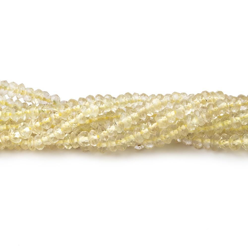 3.5mm Lemon Quartz faceted rondelle Beads 14.5 inch 175 pieces - Beadsofcambay.com