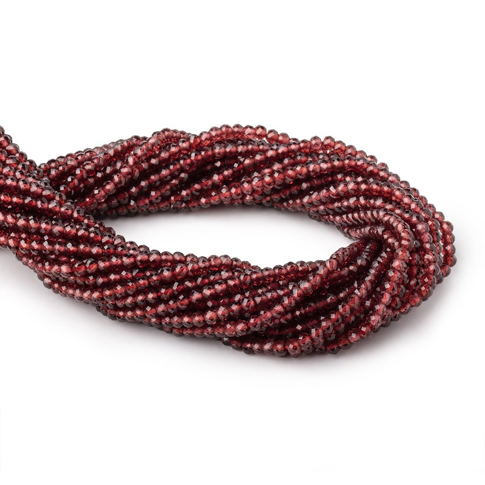 3.5mm Mozambique Garnet Micro Faceted Rondelle Beads 12.5 inch 114 pieces - Beadsofcambay.com