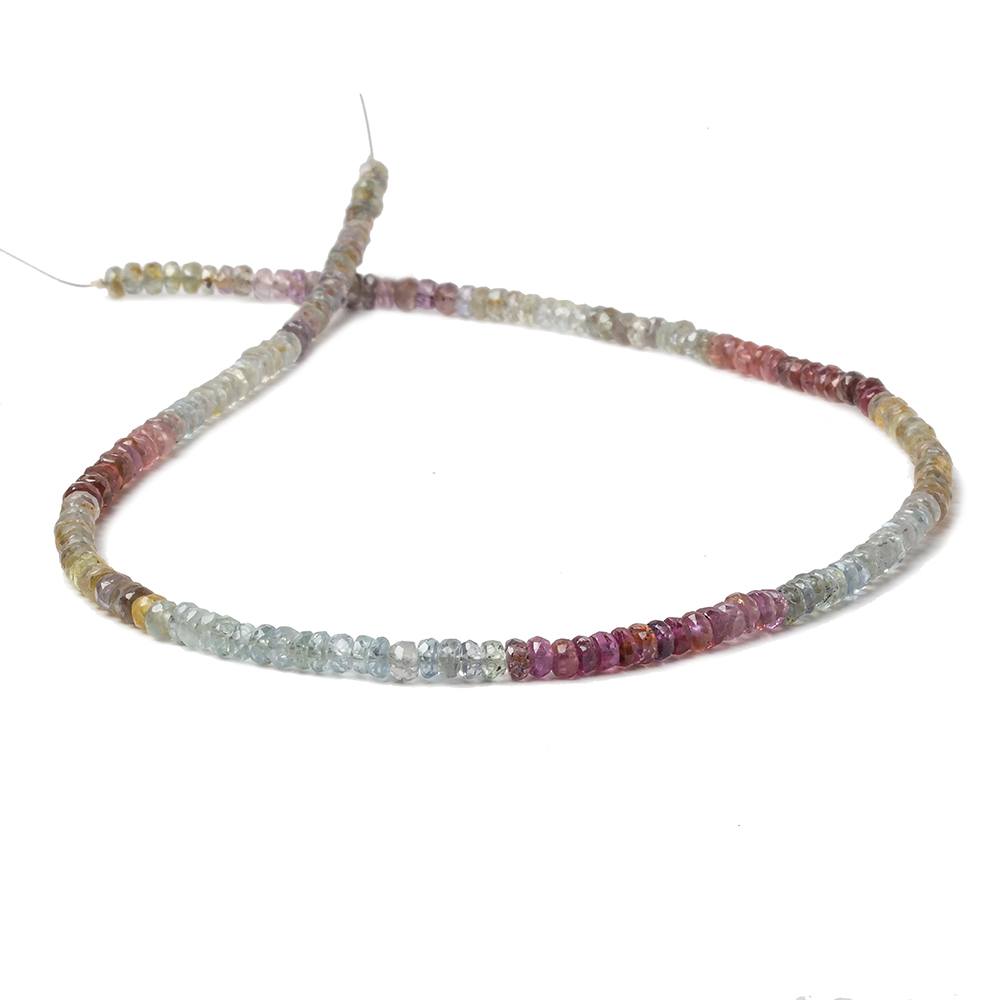 3.5mm Multi Color Sapphire faceted rondelle beads 14 inch 185 pieces - Beadsofcambay.com