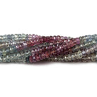 3.5mm Multi Color Sapphire faceted rondelle beads 14 inch 185 pieces - Beadsofcambay.com