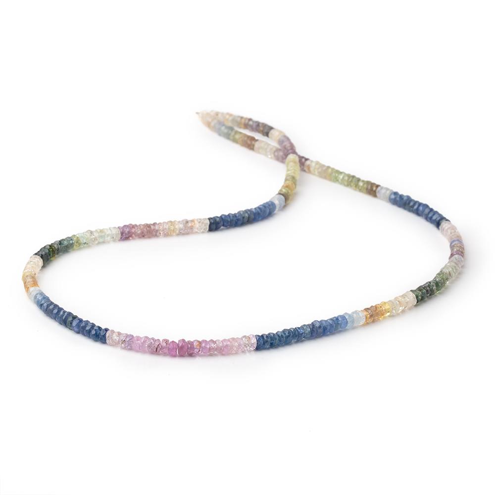 3.5mm Multi Color Sapphire Faceted Rondelle Beads 17 inch 260 pieces A - Beadsofcambay.com