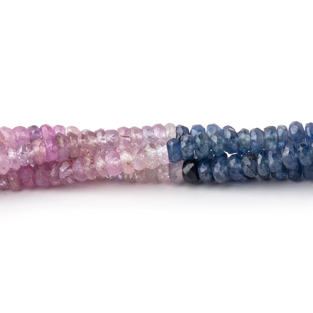 3.5mm Multi Color Sapphire Faceted Rondelle Beads 17 inch 260 pieces A - Beadsofcambay.com