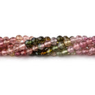 3.5mm Multi Color Tourmaline Micro Faceted Round Beads 14 inch 103 pieces AA - Beadsofcambay.com