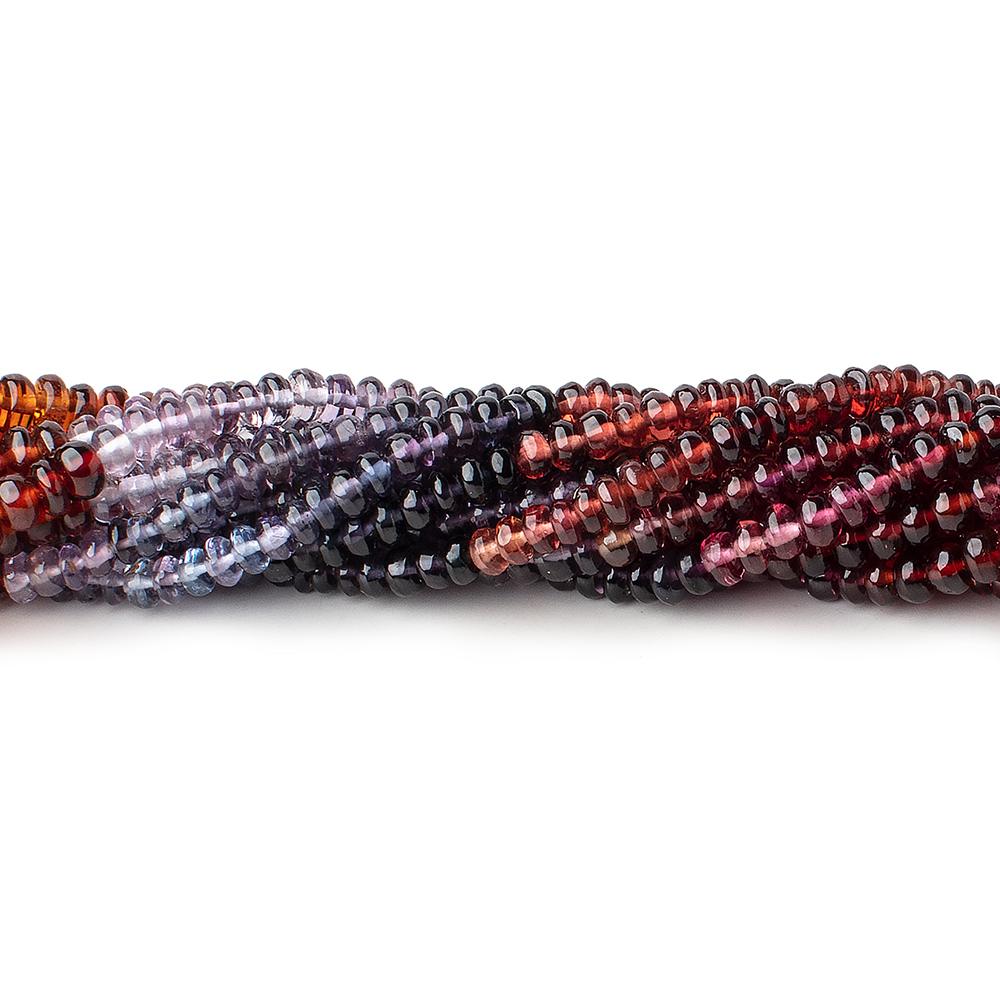 3.5mm Multi Gemstone Plain Rondelle Beads 13.5 inch 150 pieces - Beadsofcambay.com