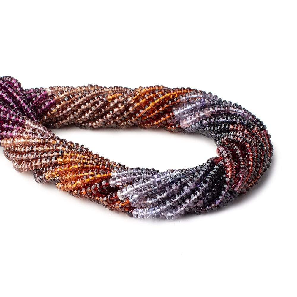 3.5mm Multi Gemstone Plain Rondelle Beads 13.5 inch 150 pieces - Beadsofcambay.com