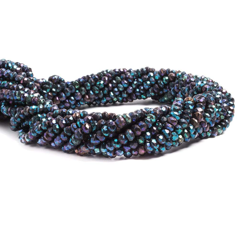 3.5mm Mystic Peacock Spinel Faceted Rondelle Beads 13 inch 130 pieces - Beadsofcambay.com