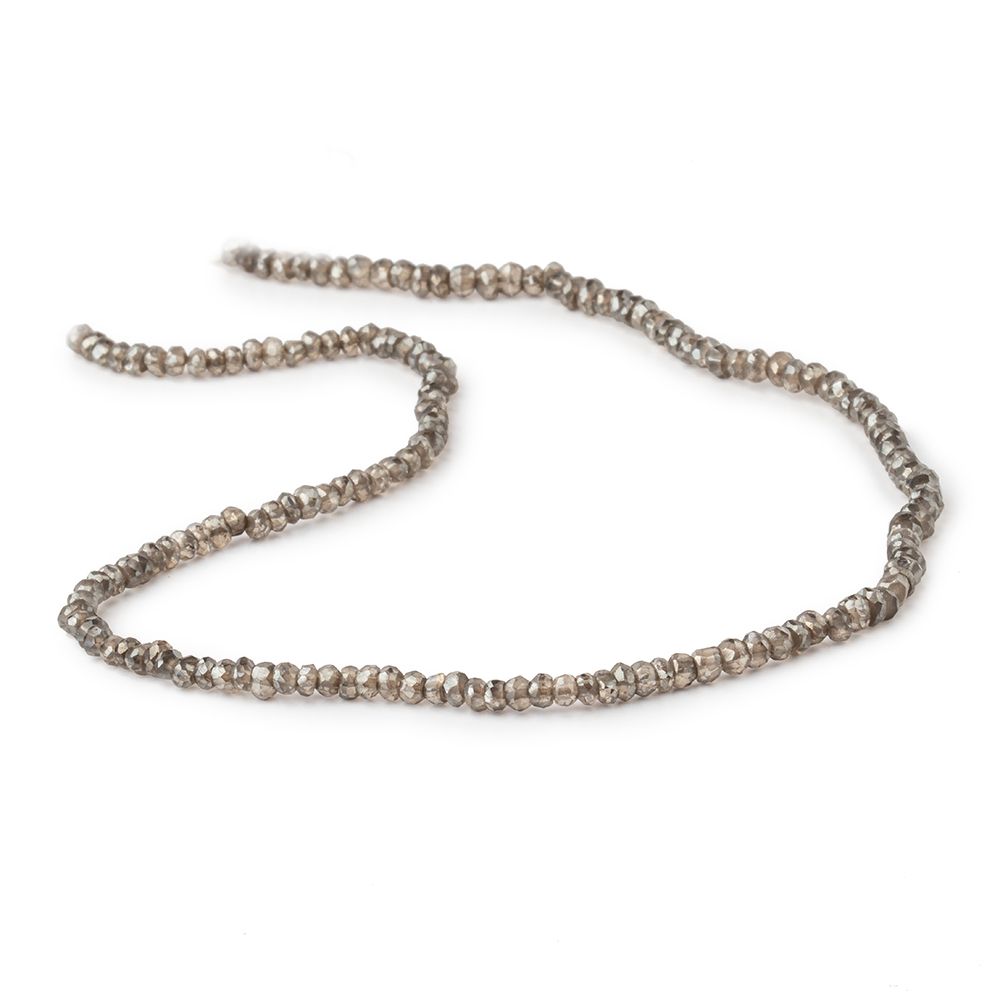 3.5mm Mystic Smoky Quartz Faceted Rondelle Beads 12.5 inch 130 pieces - Beadsofcambay.com