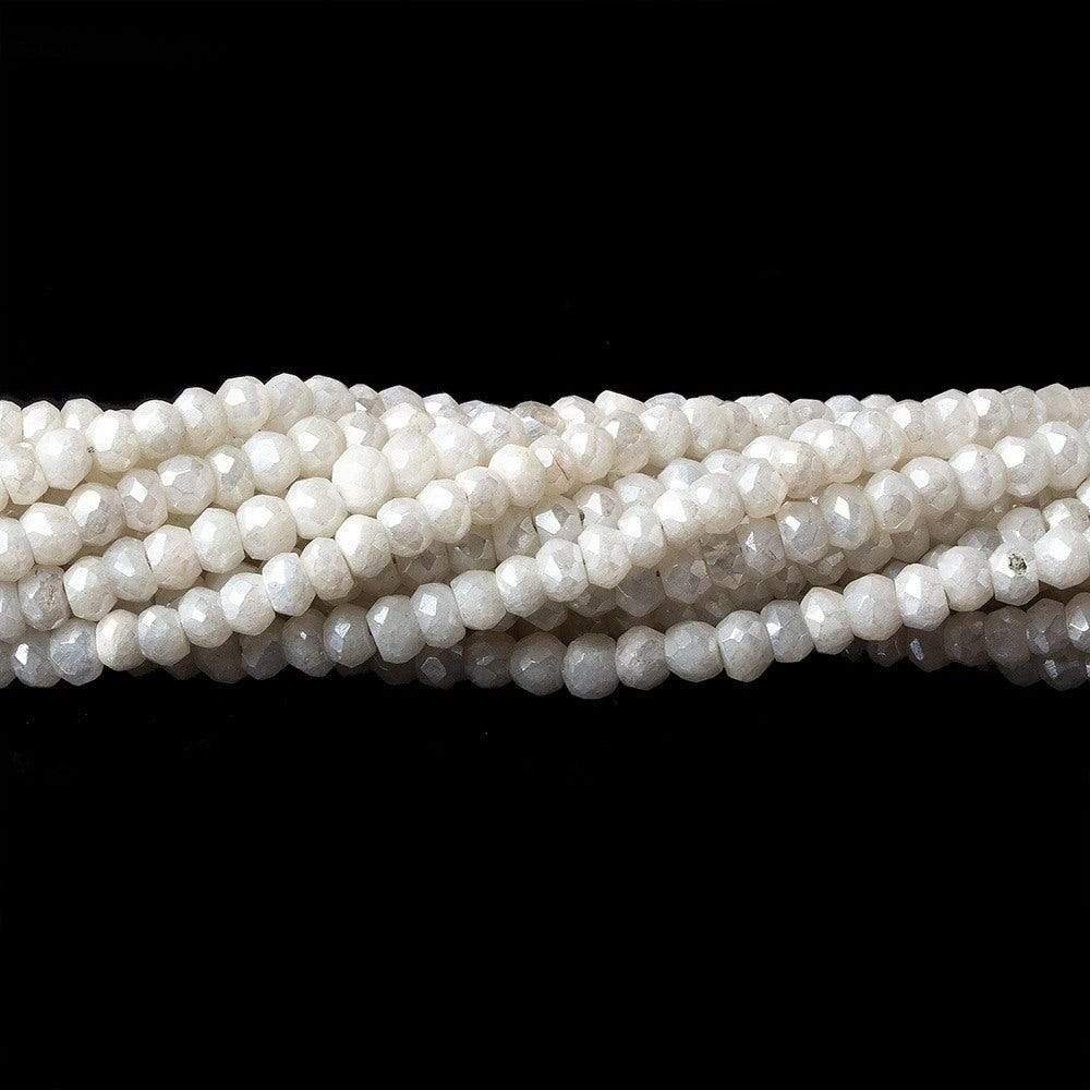 3.5mm Mystic White Quartz Faceted Rondelles 13 inch 128 pieces - Beadsofcambay.com