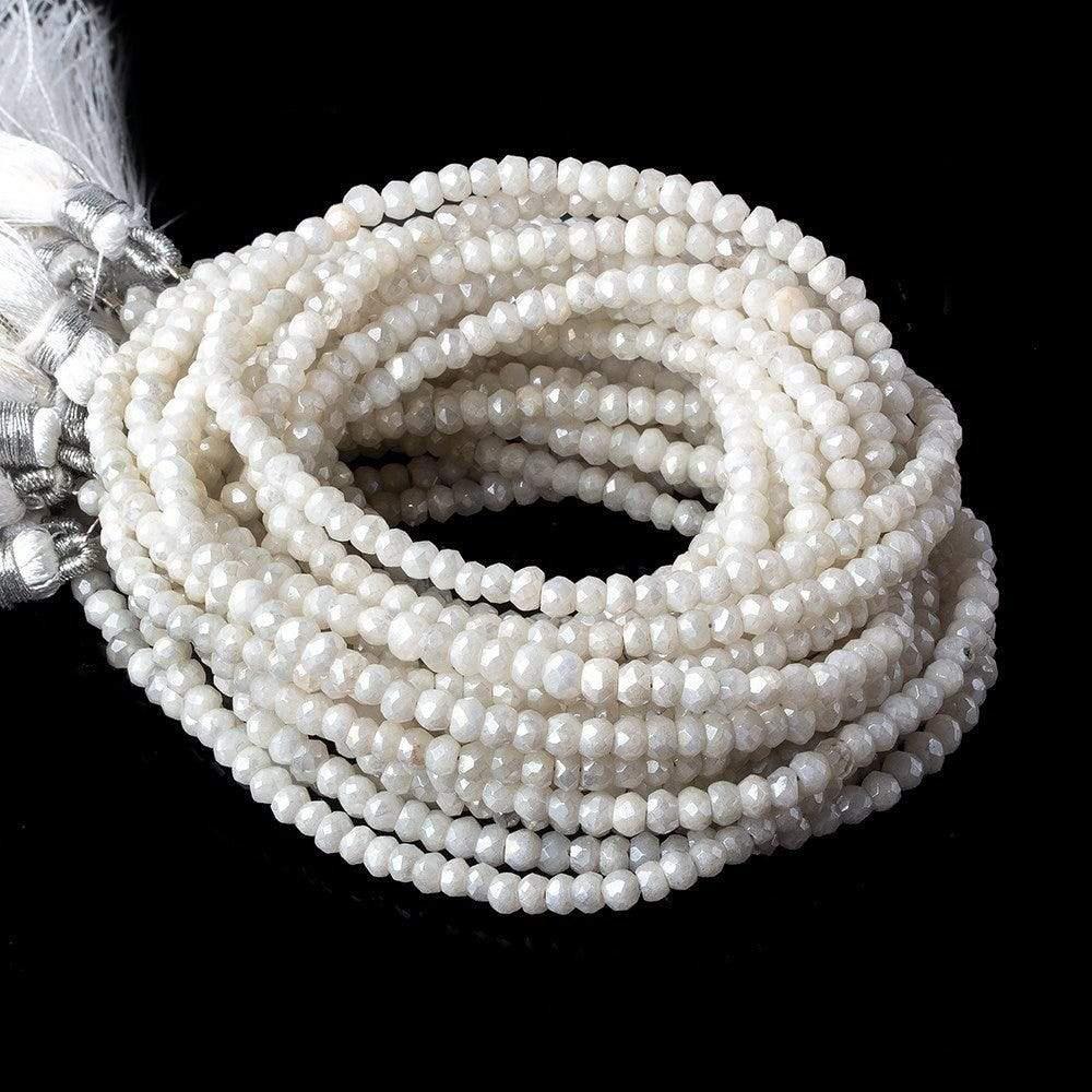 3.5mm Mystic White Quartz Faceted Rondelles 13 inch 128 pieces - Beadsofcambay.com