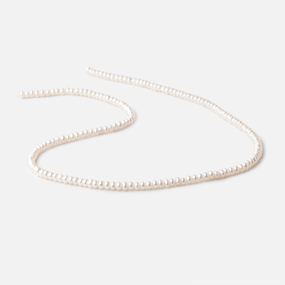 3.5mm Off White Center Drilled Freshwater Pearls 15 inch 139 pieces AA - Beadsofcambay.com