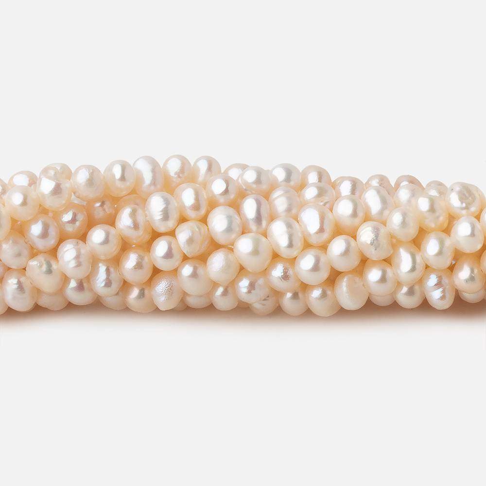 3.5mm Off White side drilled Baroque Freshwater Pearls 16 inch 155 pieces - Beadsofcambay.com