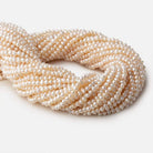 3.5mm Off White side drilled Baroque Freshwater Pearls 16 inch 155 pieces - Beadsofcambay.com