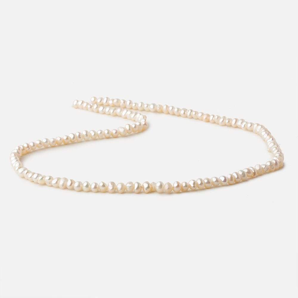 3.5mm Off White side drilled Baroque Freshwater Pearls 16 inch 155 pieces - Beadsofcambay.com