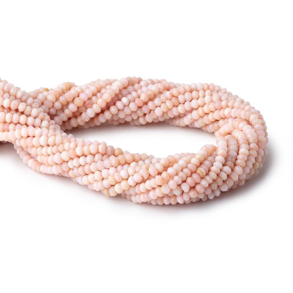 3.5mm Pink Peruvian Opal Faceted Rondelle Beads 13 inch 126 pieces - Beadsofcambay.com