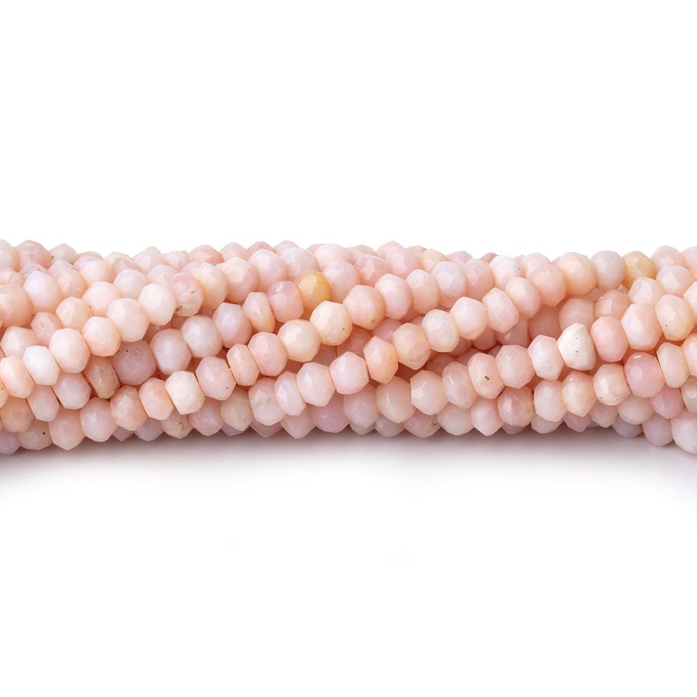 3.5mm Pink Peruvian Opal Faceted Rondelle Beads 13 inch 126 pieces - Beadsofcambay.com