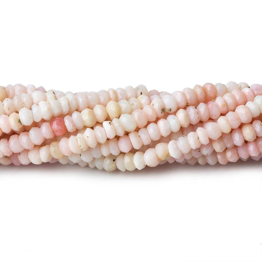 3.5mm Pink Peruvian Opal Faceted Rondelle Beads 14 inch 172 pcs - Beadsofcambay.com