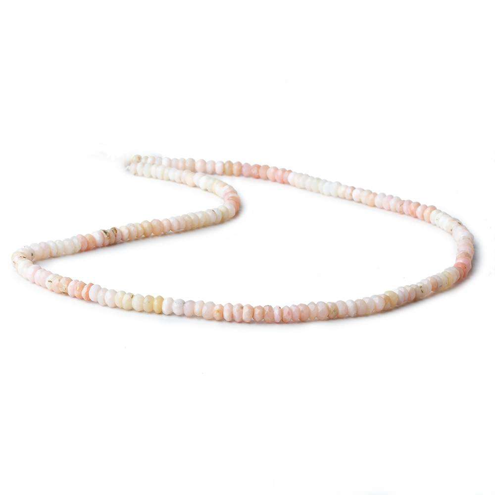 3.5mm Pink Peruvian Opal Faceted Rondelle Beads 14 inch 172 pcs - Beadsofcambay.com