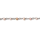 3.5mm Pink Peruvian Opal faceted rondelle Black Gold Chain by the foot 39 pcs - Beadsofcambay.com