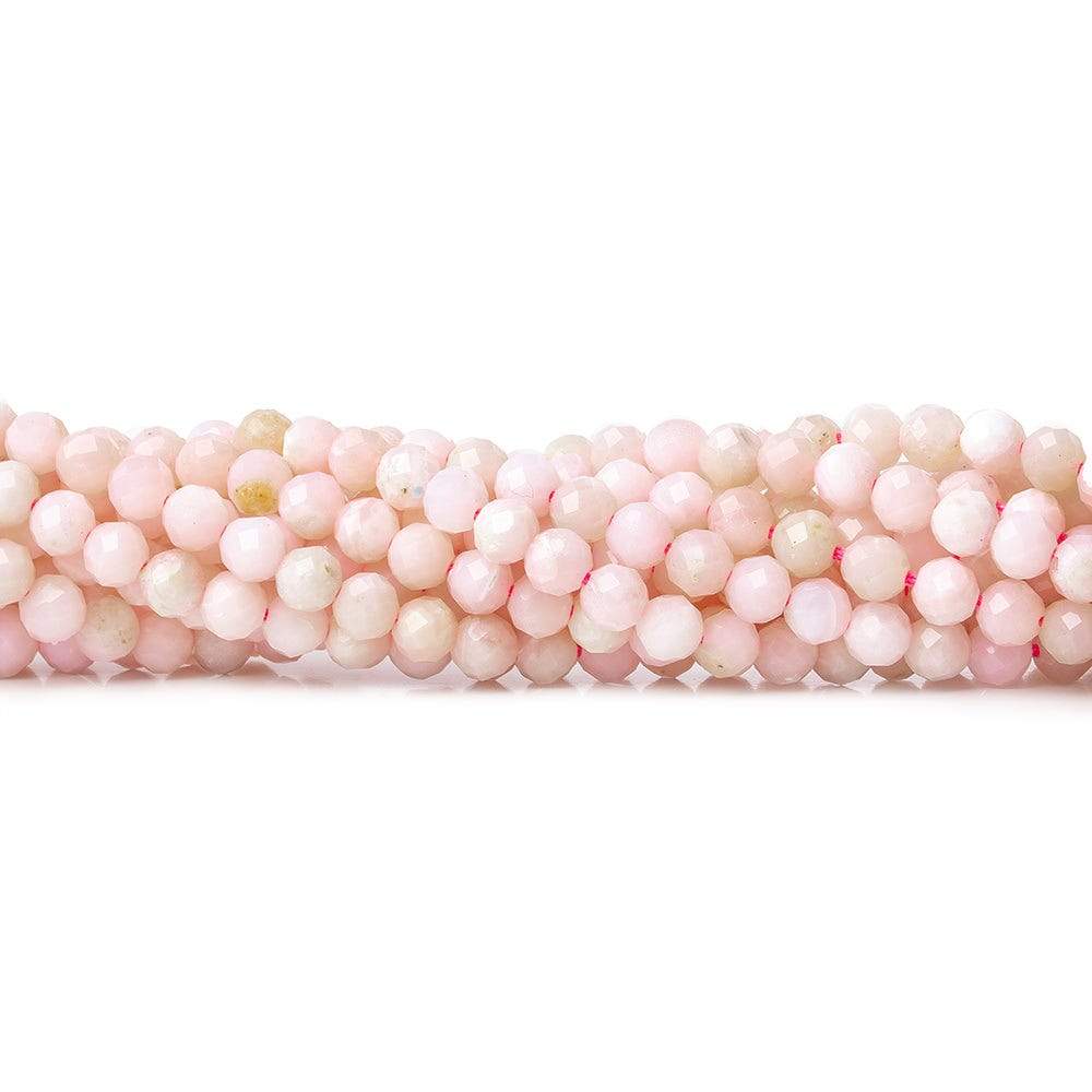 3.5mm Pink Peruvian Opal microfaceted rondelle beads 13 inch 95 pieces - Beadsofcambay.com