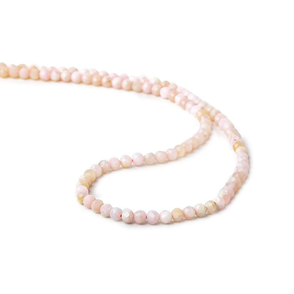 3.5mm Pink Peruvian Opal microfaceted rondelle beads 13 inch 95 pieces - Beadsofcambay.com