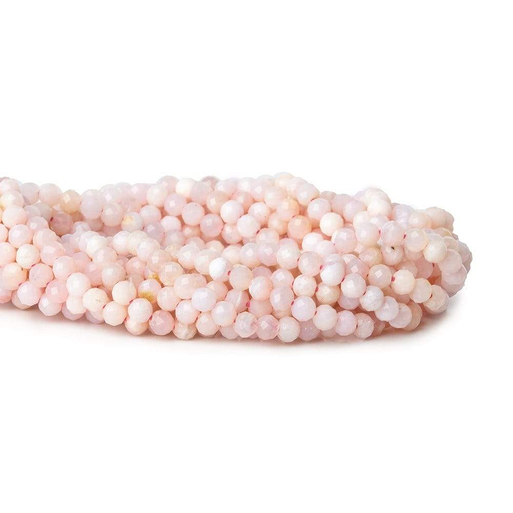 3.5mm Pink Peruvian Opal microfaceted rondelle beads 13 inch 95 pieces - Beadsofcambay.com