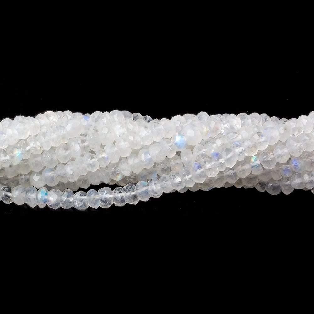 3.5mm Rainbow Moonstone Faceted Rondelle Beads 15.5 inch 120 pieces - Beadsofcambay.com